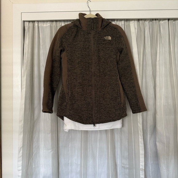 The North Face Brown Fleece Hooded Full Zip Jacket Women’s Small - Picture 2 of 15